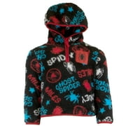 Spider-Man Boys Sherpa Zip-Up Fleece Hoodie, Superhero Zip-Up Fleece Hooded Sweatshirt for Boys (Sizes 4-16)
